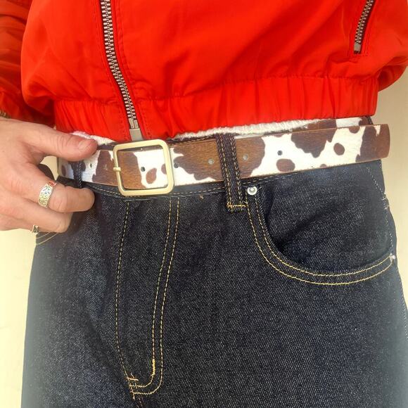 y2k 2000s western brown and white cow belt - Picture 4 of 9